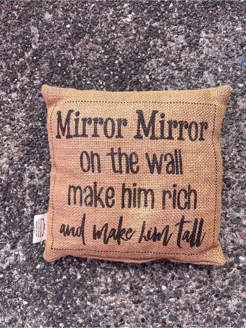 ♥️💙Burlap Accent Pillow with Printed Quote - Natural